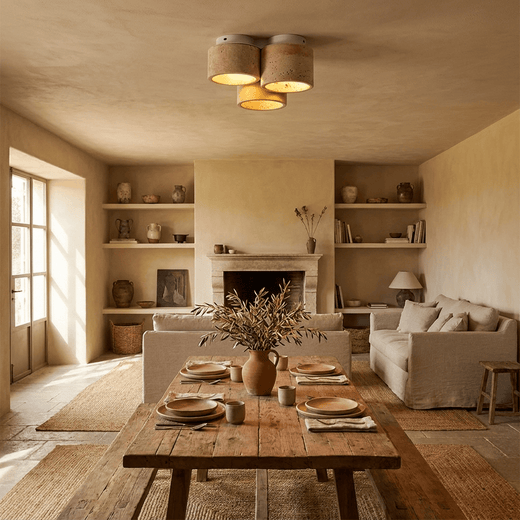 Lampade da soffitto in travertino