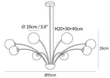 Millender Chandelier — Dimension drawings 2