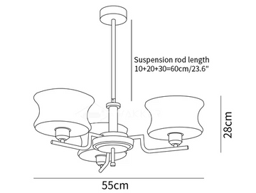 Belue Chandelier — Dimension drawings 1