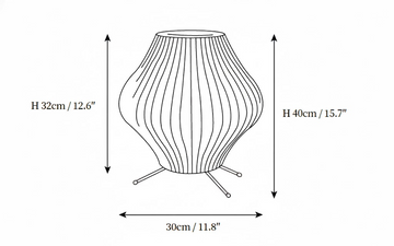 Tripod Bubble Table Lamp — Dimension drawings 3