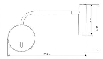 Minimalist Disc LED Wall Sconce — Dimension drawings 1