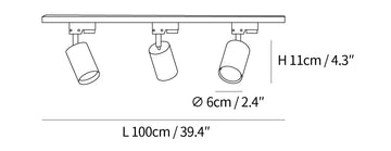 Faretto a Binario Orientabile a Soffitto — Dimension drawings 1
