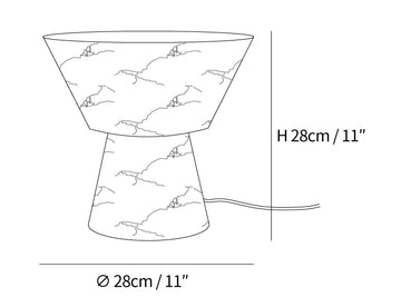 Lámpara de Mesa Beta Marble Alabastro — Dimension drawings 1