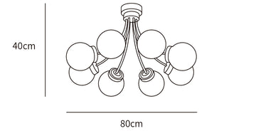 Carved Glass Ceiling Lamp(彫刻ガラス シーリングランプ) — Dimension drawings 2