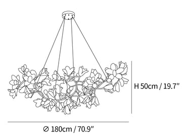 Circular Blossom Chandelier — Dimension drawings 3