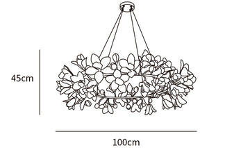 Circular Blossom Chandelier — Dimension drawings 2