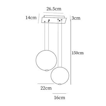 Cosmos Kombinations-Pendelleuchte — Dimension drawings 1