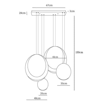 Cosmos Kombinations-Pendelleuchte — Dimension drawings 6