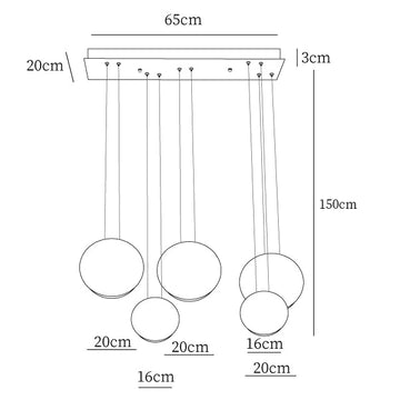Cosmos Kombinations-Pendelleuchte — Dimension drawings 8