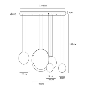 Cosmos Kombinations-Pendelleuchte — Dimension drawings 9