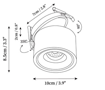 Modern Ember Recessed LED Downlight — Dimension drawings 1
