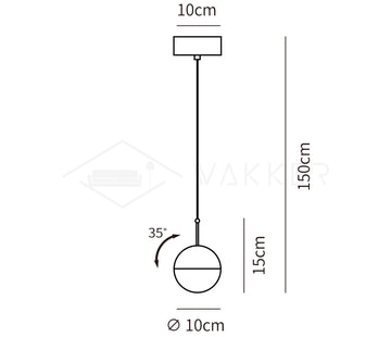 مطعم الفن LED قلادة الخفيفة — Dimension drawings 1