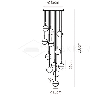مطعم الفن LED قلادة الخفيفة — Dimension drawings 5