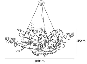 Gingko-Cluster-Kronleuchter — Dimension drawings 1