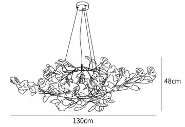 Gingko-Cluster-Kronleuchter — Dimension drawings 2