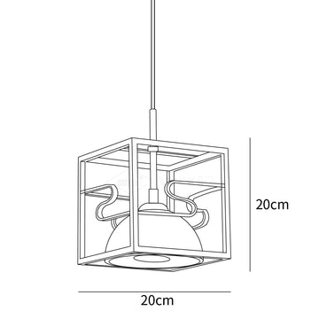 Lantern Square Pendant Lamp — Dimension drawings 1