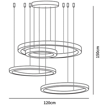 Ring LED Pendant Light — Dimension drawings 1