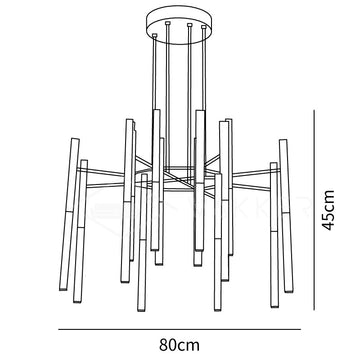 Lampadario Tubolare in Metallo — Dimension drawings 2