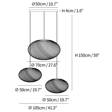 Metalen netwerk hanglamp — Dimension drawings 4