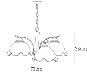 Milky Flower Chandelier — Dimension drawings 1