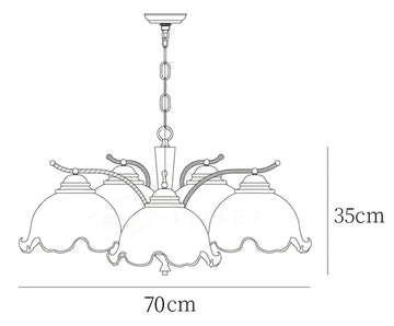 Milky Flower Chandelier — Dimension drawings 2