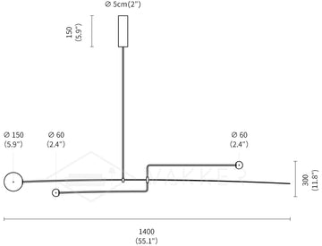 Mobile Chandelier — Dimension drawings 2