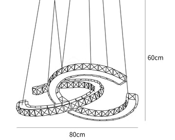 Lampadario Moderno Double C Crystal — Dimension drawings 1