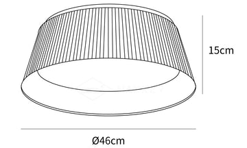Modern Geribde Plafondlamp — Dimension drawings 1
