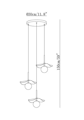 Montera Alabaster Pendant Light — Dimension drawings 2