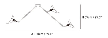 Multi-Arm Spider Ceiling Lamp B — Dimension drawings 1