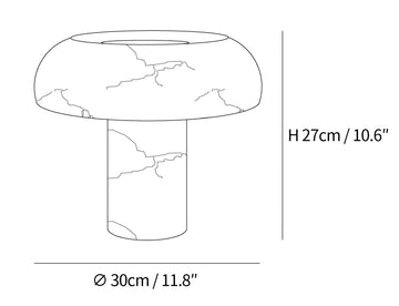 Mushroom Type Alabaster Table Lamp — Dimension drawings 1