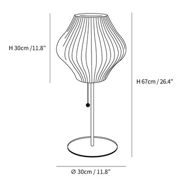 Luminária de Mesa Bubble em Seda Sintética — Dimension drawings 3
