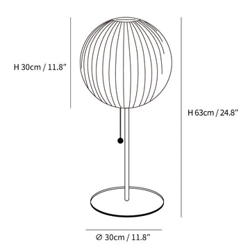 Luminária de Mesa Bubble em Seda Sintética — Dimension drawings 2