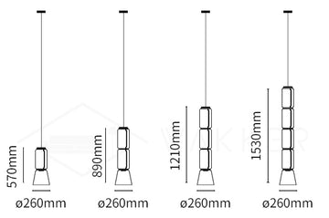 مصباح معلق LED أسطواني — Dimension drawings 2