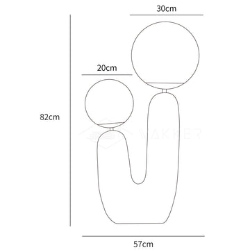 Oo Keramik Tischleuchte — Dimension drawings 1