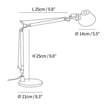 Lámpara de Mesa Parete — Dimension drawings 1