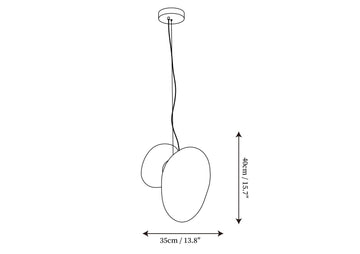 Luminaire suspendu en verre dépoli — Dimension drawings 2
