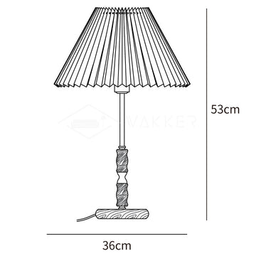 Accordion Pleat Lampada da Tavolo in Noce — Dimension drawings 1