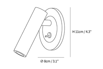Leeslampje voor de wand — Dimension drawings 1