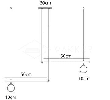 Satellite Ceiling Pendant Light — Dimension drawings 3