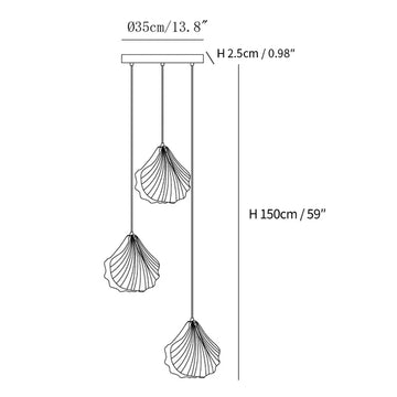 Shell Mini Pendant Light — Dimension drawings 2