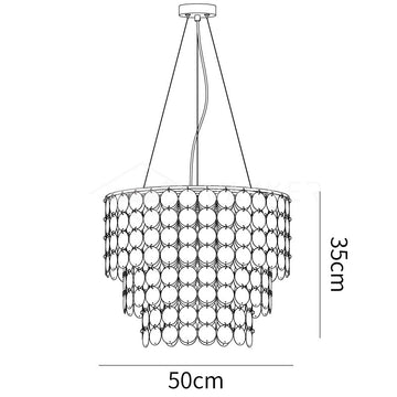 Shell Wind Chime Chandelier — Dimension drawings 1