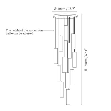 Silo Alabaster-Pendelleuchte — Dimension drawings 2