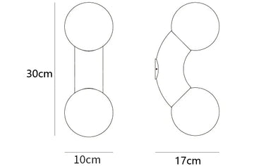 مصباح حائط الكرمة — Dimension drawings 1