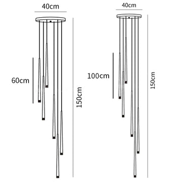 Schlanker Kegel-Kronleuchter — Dimension drawings 2