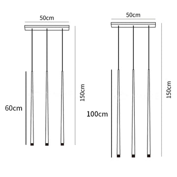 Schlanker Kegel-Kronleuchter — Dimension drawings 6