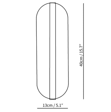 Long Ellipse Alabaster-Wandleuchte — Dimension drawings 1