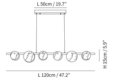 Lustre Trinidad en albâtre pour salle à manger — Dimension drawings 2
