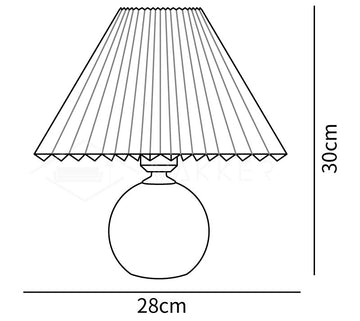 Wooden Pleated Table Lamp — Dimension drawings 1