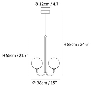 Angle Pendant Light — Dimension drawings 2